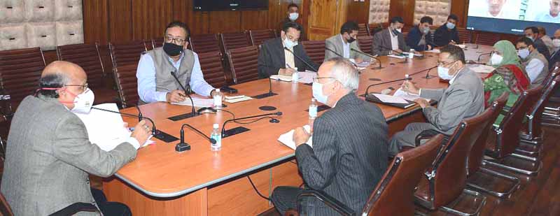Chief Secretary BVR Subrahmanyam chairing a meeting on Thursday.