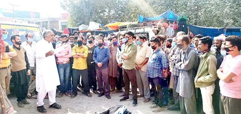 Former MLA, Ashok Kumar during visit to Bus Stand Ramban on Monday. Former MLA, Ashok Kumar during visit to Bus Stand Ramban on Monday.