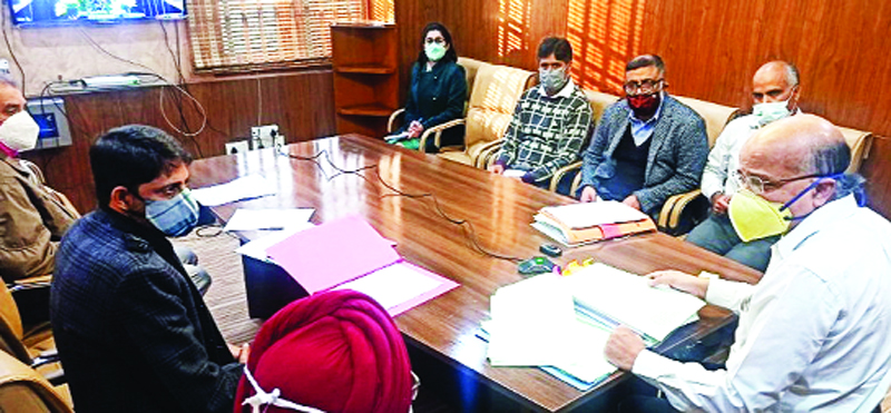 Chief Secretary, BVR Subrahmanyam interacting with officials of Youth Services and Sports during a meeting at Jammu on Wednesday. Chief Secretary, BVR Subrahmanyam interacting with officials of Youth Services and Sports during a meeting at Jammu on Wednesday.