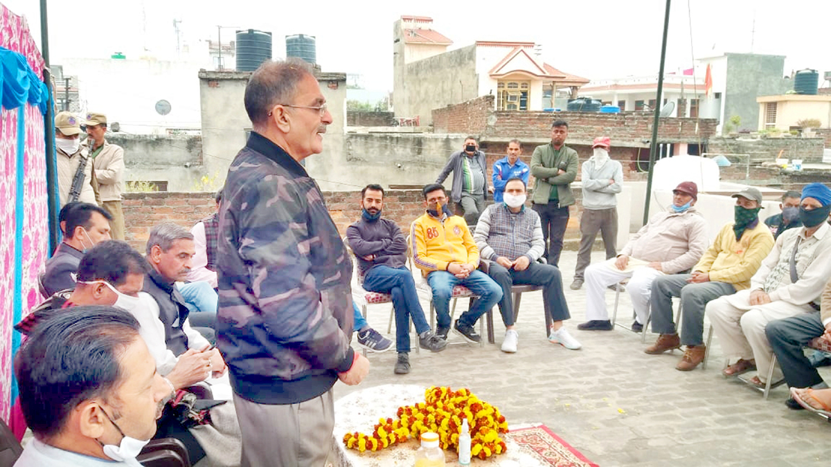 Former Deputy CM, Kavinder Gupta addressing a meeting at Preet Nagar, Digiana on Sunday. Former Deputy CM, Kavinder Gupta addressing a meeting at Preet Nagar, Digiana on Sunday.