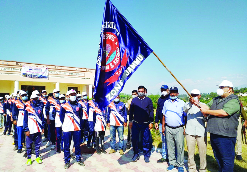 NC Provincial President Devender Singh Rana flagging off trekking camp at Nagrota on Sunday. NC Provincial President Devender Singh Rana flagging off trekking camp at Nagrota on Sunday.