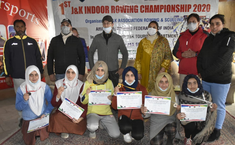 Winners posing for a group photograph alongwith dignitaries at Srinagar on Sunday. Winners posing for a group photograph alongwith dignitaries at Srinagar on Sunday.