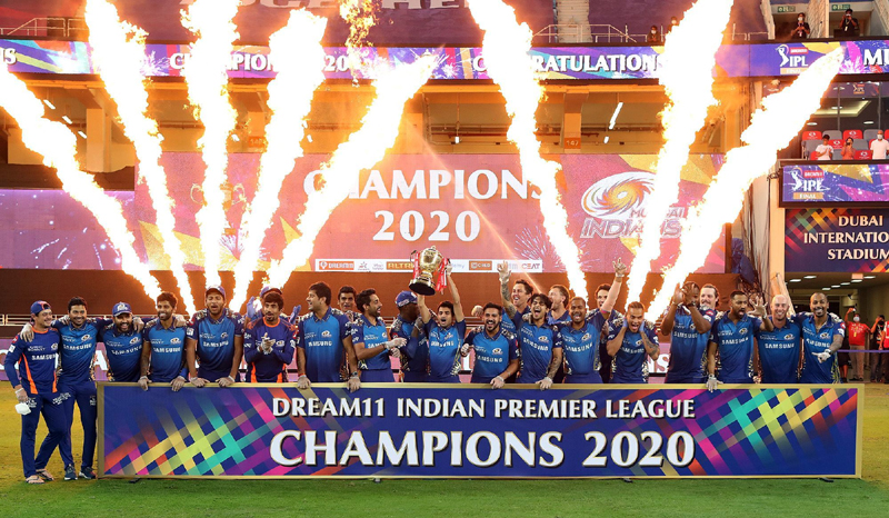 Mumbai Indians celebrates victory by holding wining trophy of the Dream 11 Indian Premium League (IPL) 2020 on Tuesday at Dubai. Mumbai Indians celebrates victory by holding wining trophy of the Dream 11 Indian Premium League (IPL) 2020 on Tuesday at Dubai.