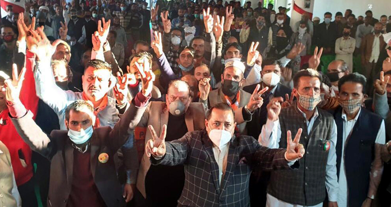 Union Minister Dr Jitendra Singh during DDC election campaign in Mansar area of district Udhampur, on Friday. Union Minister Dr Jitendra Singh during DDC election campaign in Mansar area of district Udhampur, on Friday.