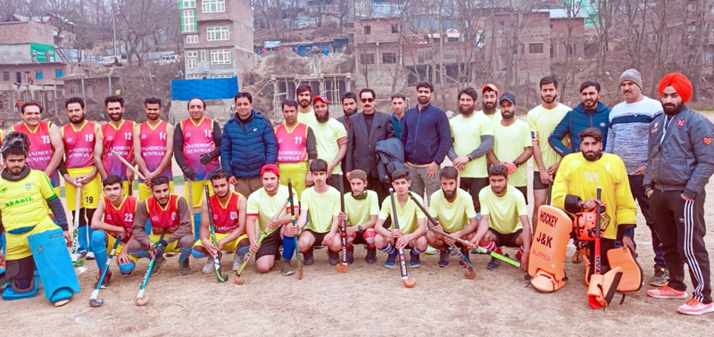 Winning team and dignitaries posing for a group photograph at Shopian on Thursday. Winning team and dignitaries posing for a group photograph at Shopian on Thursday.