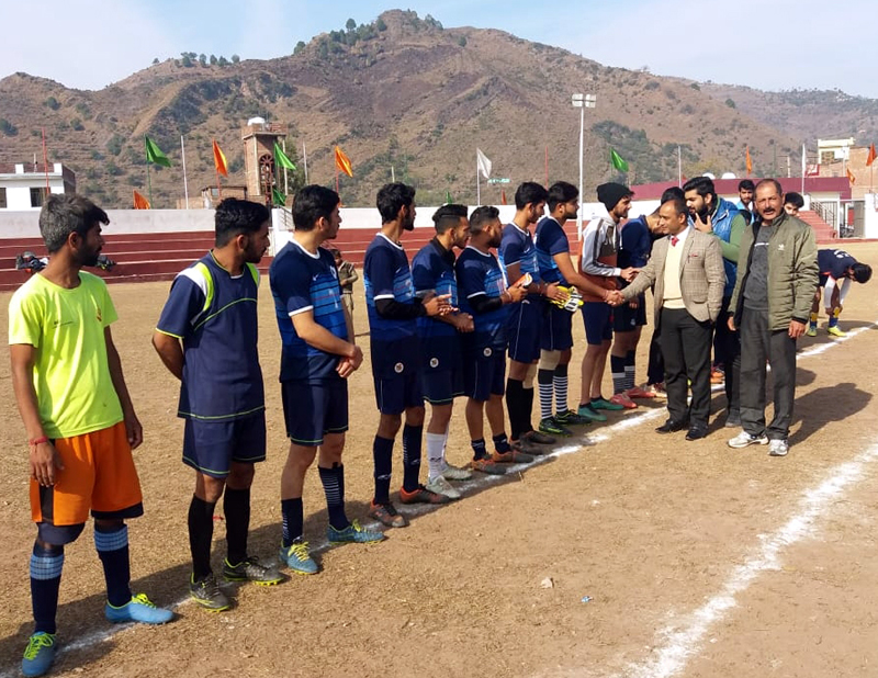 Dignitaries interacting with Football players at Sports Stadium Rajouri. Dignitaries interacting with Football players at Sports Stadium Rajouri.
