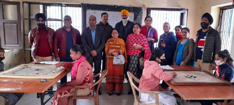 Students participating in Carrom trials conducted by Department of Youth Services and Sports at Jammu. Students participating in Carrom trials conducted by Department of Youth Services and Sports at Jammu.