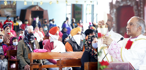 Devotees attending special prayer at St Mary’s Garrison Church at Gandhi Nagar, Jammu. — Excelsior/Rakesh Devotees attending special prayer at St Mary’s Garrison Church at Gandhi Nagar, Jammu. — Excelsior/Rakesh
