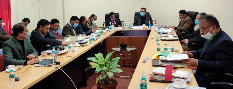 Principal Secretary APD Navin Choudhary chairing a meeting on Sunday. Principal Secretary APD Navin Choudhary chairing a meeting on Sunday.