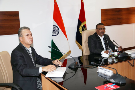 DGP Dilbag Singh chairing a meeting on Wednesday. DGP Dilbag Singh chairing a meeting on Wednesday.