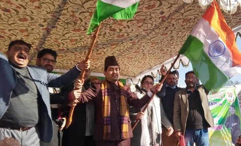 BJP leaders during a Tiranga rally at Bijbehara on Thursday. -Excelsior/Sajjad Dar BJP leaders during a Tiranga rally at Bijbehara on Thursday. -Excelsior/Sajjad Dar