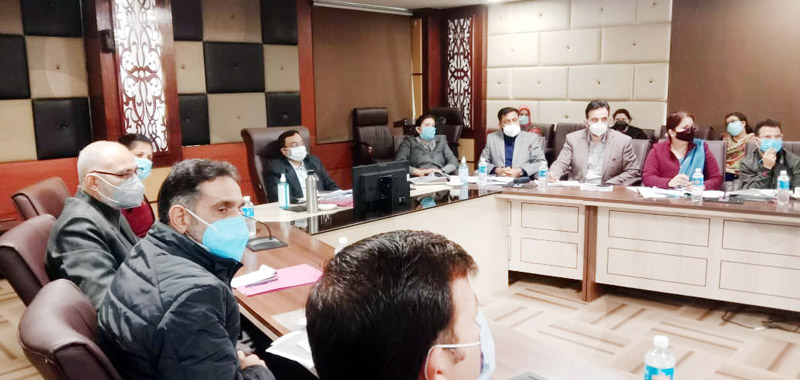 Commissioner Secretary Industries Manoj Kumar Dwivedi chairing a meeting on Saturday. Commissioner Secretary Industries Manoj Kumar Dwivedi chairing a meeting on Saturday.