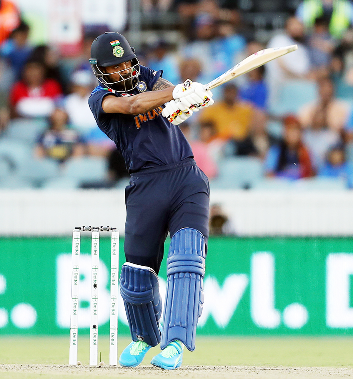 K L Rahul playing a shot during T20 match against Australia on Friday. K L Rahul playing a shot during T20 match against Australia on Friday.