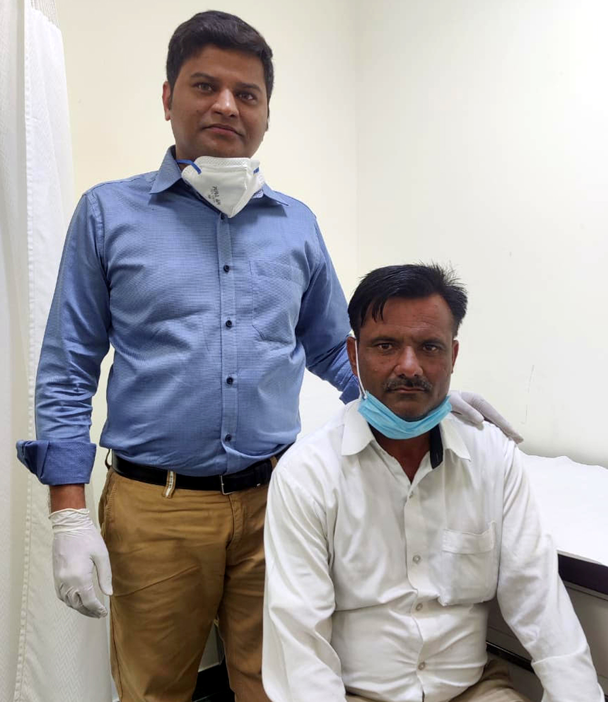 Dr Sushant Kumar with the patient in his OPD at SMVD Narayana Hospital, Katra. Dr Sushant Kumar with the patient in his OPD at SMVD Narayana Hospital, Katra.