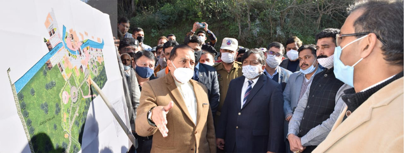 Union Minister Dr Jitendra Singh, accompanied by a team of senior UT officers visiting the site of ongoing river Devika Project at Udhampur on Saturday. Union Minister Dr Jitendra Singh, accompanied by a team of senior UT officers visiting the site of ongoing river Devika Project at Udhampur on Saturday.