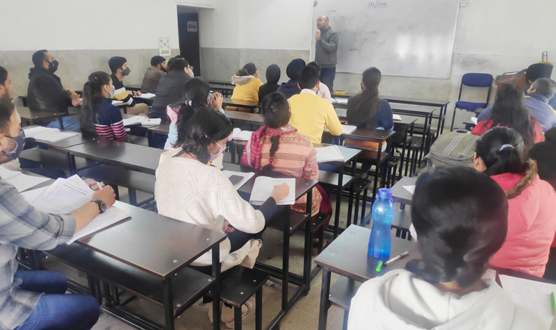 Civil Services aspirants during a workshop of SR College of Competitions in Jammu. Civil Services aspirants during a workshop of SR College of Competitions in Jammu.