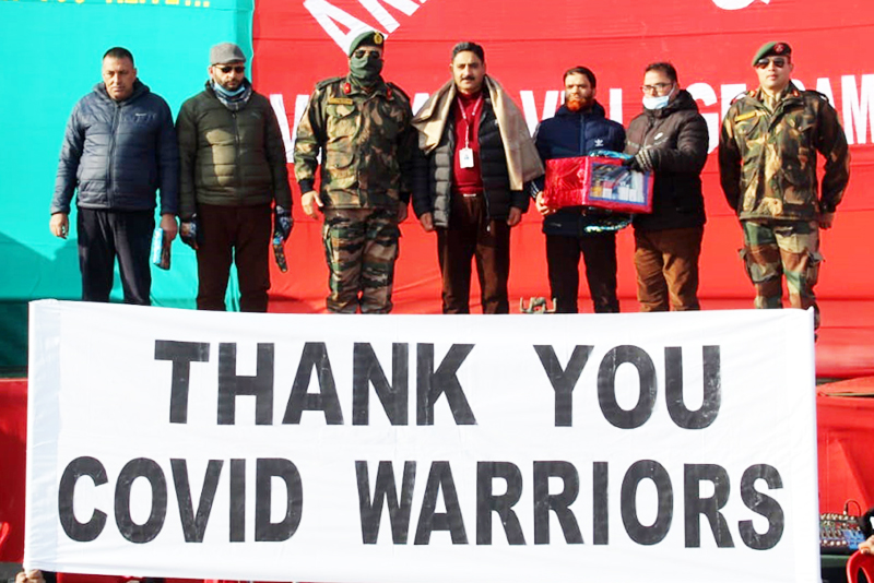 Brig Neeraj Sharma felicitating winner during ‘Vilgam Village Games Festival’ at Handwara on Thursday. Brig Neeraj Sharma felicitating winner during ‘Vilgam Village Games Festival’ at Handwara on Thursday.