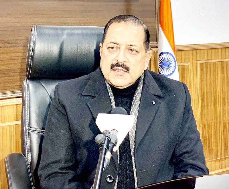 Union Minister Dr. Jitendra Singh briefing about Space activities, at New Delhi. Union Minister Dr. Jitendra Singh briefing about Space activities, at New Delhi.
