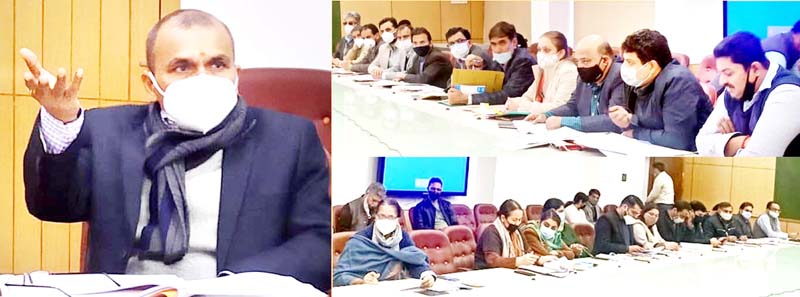 Principal Secy to Lt Governor Nitishwar Kumar chairing a meeting at Jammu. Principal Secy to Lt Governor Nitishwar Kumar chairing a meeting at Jammu.