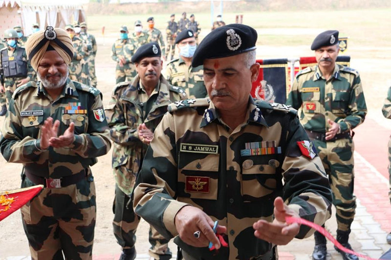 IG BSF Jammu NS Jamwal inaugurating Adm Block at a BOP in RS Pura area of Jammu Sector. IG BSF Jammu NS Jamwal inaugurating Adm Block at a BOP in RS Pura area of Jammu Sector.