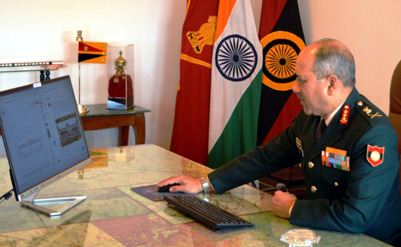 Western Command Chief Lt Gen R P Singh operationalizing social media accounts of the Command on Friday. Western Command Chief Lt Gen R P Singh operationalizing social media accounts of the Command on Friday.