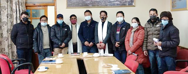 SSOCA team posing with Deputy Chairman LAHDC Leh Tsering Angchuk and other ECs at Council Secretariat, Leh. SSOCA team posing with Deputy Chairman LAHDC Leh Tsering Angchuk and other ECs at Council Secretariat, Leh.