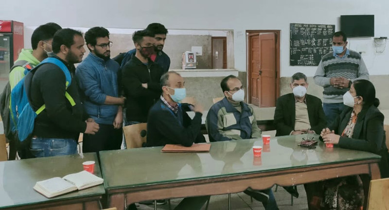 Principal, GMC & AHs Jammu, Dr Shashi Sudhan interacting with students and staff of Boys' Hostel. Principal, GMC & AHs Jammu, Dr Shashi Sudhan interacting with students and staff of Boys' Hostel.