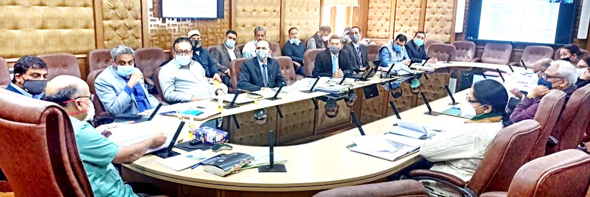 Chief Secretary BVR Subrahmanyam chairing a meeting at Jammu. Chief Secretary BVR Subrahmanyam chairing a meeting at Jammu.