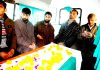 Wreath laying ceremony of SPO who was martyred in Budgam encounter held at DPL Srinagar on Friday. -Excelsior/Shakeel