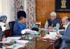 Lieutenant Governor Manoj Sinha at public grievance hearing in Srinagar on Thursday.