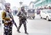 Security forces on high alert in Srinagar City on Saturday. -Excelsior/Shakeel