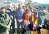 NC candidate Pooja Thakur and Congress nominee Saima Parveen Lone after being elected as chairperson and vice chairperson of Kishtwar DDC on Thursday. -Excelsior/Tilak Raj