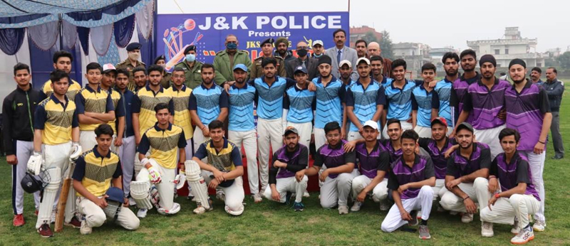 Winning team players posing for a group photograph with dignitaries at KC Sport Club Jammu. Winning team players posing for a group photograph with dignitaries at KC Sport Club Jammu.