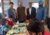 BJP leader Yudhvir Sethi along with Atul Gupta, president Chess Association of J&K watching a game at Jammu.