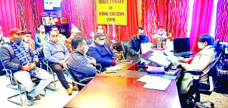 Members of JKTJAC in a meeting with DSEJ Anuradha Gupta in her office chamber at Jammu. Members of JKTJAC in a meeting with DSEJ Anuradha Gupta in her office chamber at Jammu.
