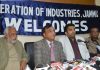 FoIJ chairman Lalit Mahajan addressing press conference in Jammu on Monday. -Excelsior/Rakesh