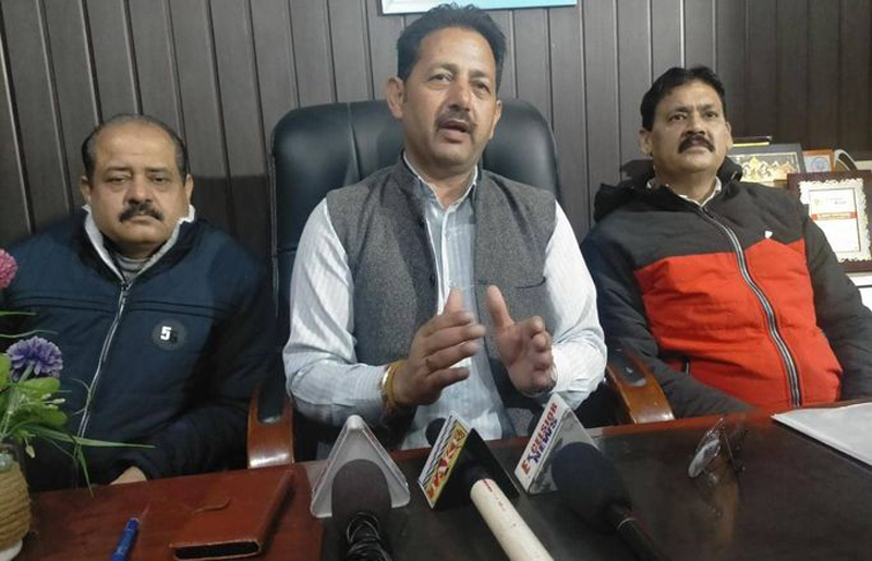Senior BJP leader, Baldev Singh Billawaria talking to reporters at Jammu on Thursday. Senior BJP leader, Baldev Singh Billawaria talking to reporters at Jammu on Thursday.