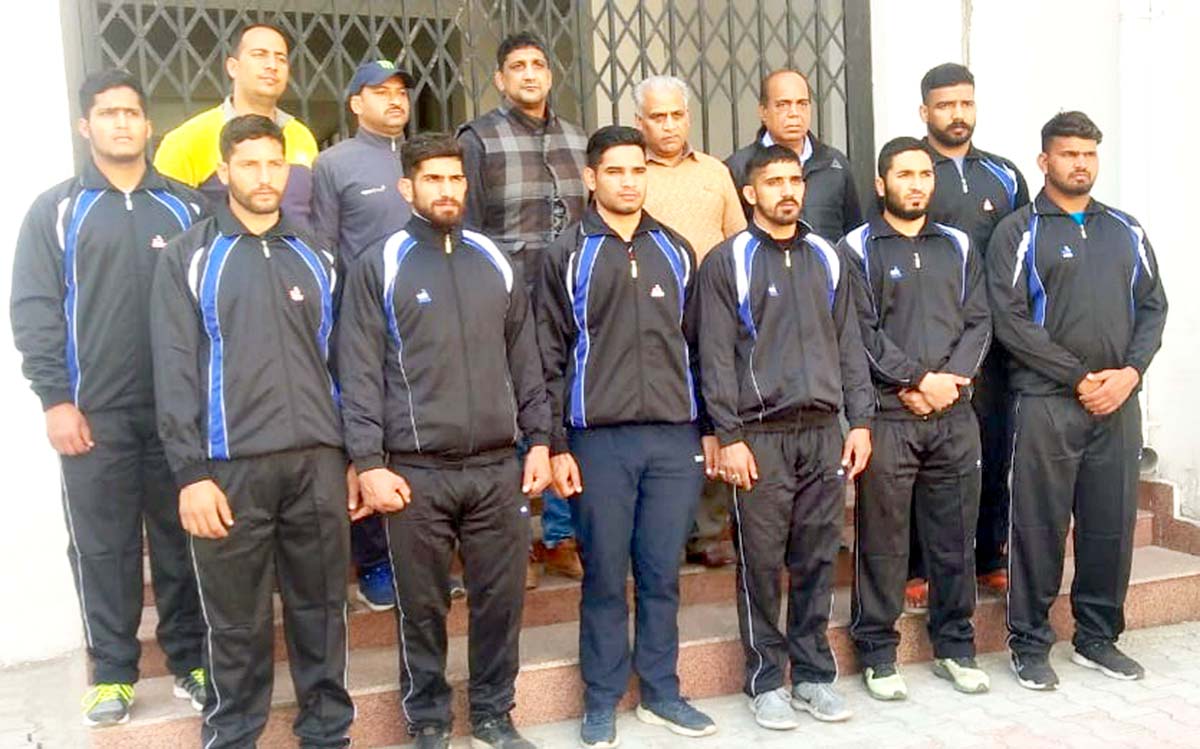 Selected wrestling team posing for a group photograph at Jammu. Selected wrestling team posing for a group photograph at Jammu.