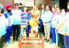 Secretary JKSC, Nuzhat Gul posing for photograph with winning J&K Blind & Deaf Judo team at Jammu.