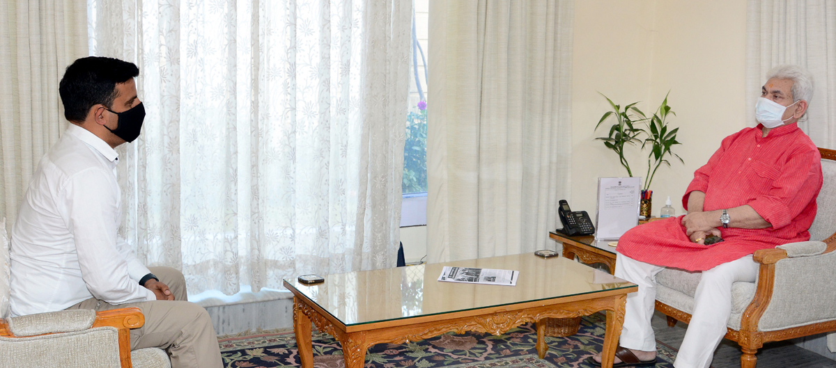 Former International Football players Arun Malhotra during a meeting with Lieutenant Governor Manoj Sinha at Raj Bhawan Jammu. Former International Football players Arun Malhotra during a meeting with Lieutenant Governor Manoj Sinha at Raj Bhawan Jammu.