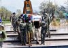 Wreath laying ceremony of CRPF jawan who was martyred in lawaypora attack in Srinagar. —Excelsior/Shakeel