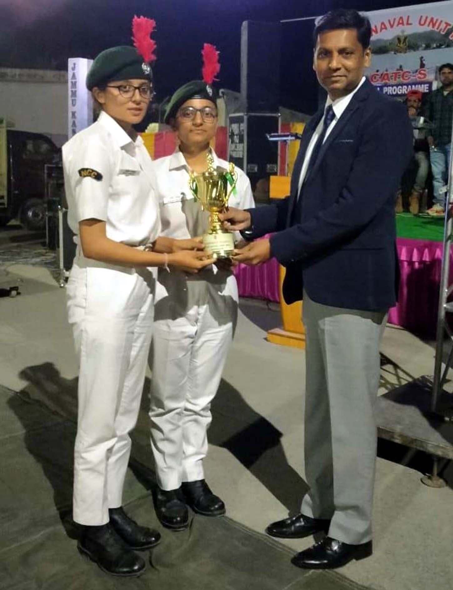 NCC cadets being honoured at the camp in Nagrota on Wednesday. NCC cadets being honoured at the camp in Nagrota on Wednesday.