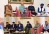 Lieutenant Governor Manoj Sinha meeting DDC representatives in Jammu on Friday.