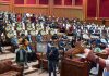 Lieutenant Governor Manoj Sinha addressing passing-out-parade of Forest Guards in Jammu on Wednesday.