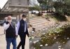 Lieutenant Governor Manoj Sinha inspecting Jammu-Akhnoor road widening and Ranbir canal de-silting work on Monday.
