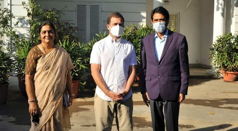 JKPCC chief GA Mir and Incharge J&K affairs Rajni Patil at a meeting with AICC vice president Rahul Gandhi in New Delhi on Tuesday. JKPCC chief GA Mir and Incharge J&K affairs Rajni Patil at a meeting with AICC vice president Rahul Gandhi in New Delhi on Tuesday.