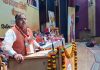 BJP general secretary Tarun Chug addressing party working committee meeting at Katra on Sunday. -Excelsior/ Romesh Mengi