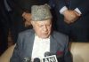 NC president Dr Farooq Abdullah talking to reporters at Jammu on Sunday. —Excelsior/Rakesh