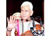 Lieutenant Governor Manoj Sinha addressing a press conference in Jammu on Thursday. -Excelsior/Rakesh