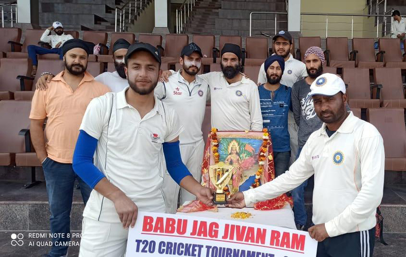 Winning team posing for a group photograph at MA Stadium Jammu. Winning team posing for a group photograph at MA Stadium Jammu.